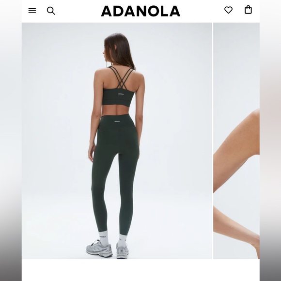ADANOLA Ultimate Legging & Sporta Bra M Dark Olive Set - Picture 2 of 10